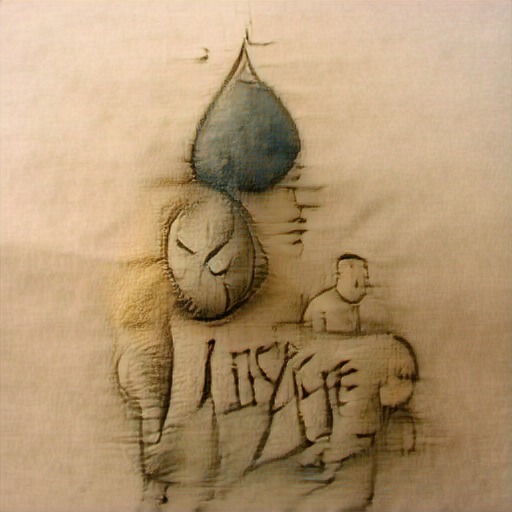 Life, ink on linen